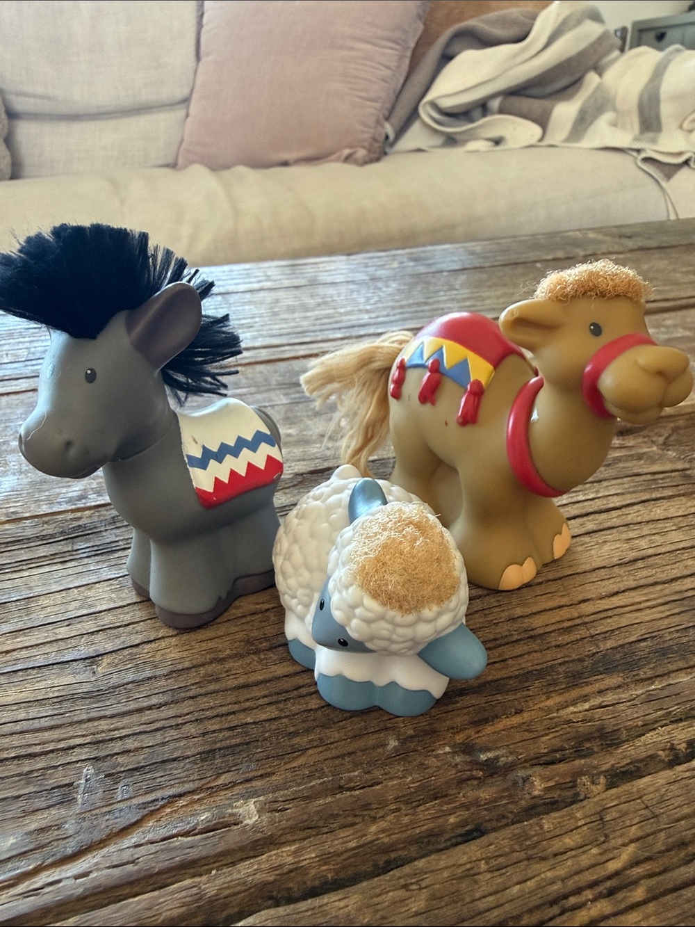 Fisher Price Nativity Set - Grey Donkey, Tan Camel, Sheep